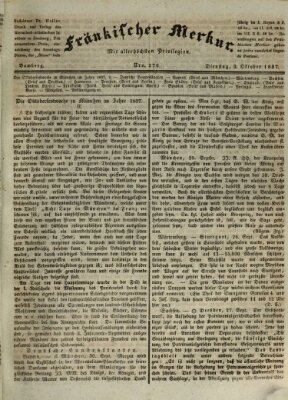 Fränkischer Merkur (Bamberger Zeitung) Dienstag 3. Oktober 1837