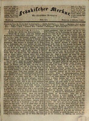 Fränkischer Merkur (Bamberger Zeitung) Sonntag 8. Oktober 1837