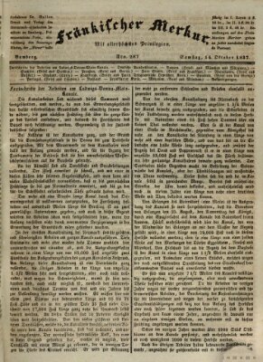 Fränkischer Merkur (Bamberger Zeitung) Samstag 14. Oktober 1837