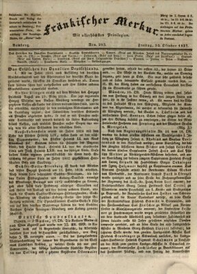 Fränkischer Merkur (Bamberger Zeitung) Freitag 20. Oktober 1837