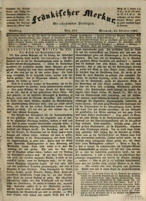 Fränkischer Merkur (Bamberger Zeitung) Mittwoch 25. Oktober 1837