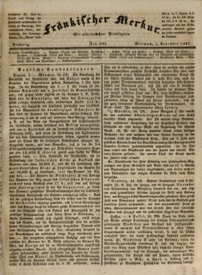 Fränkischer Merkur (Bamberger Zeitung) Mittwoch 1. November 1837