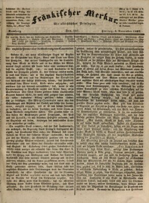 Fränkischer Merkur (Bamberger Zeitung) Freitag 3. November 1837