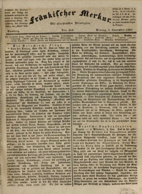 Fränkischer Merkur (Bamberger Zeitung) Montag 6. November 1837