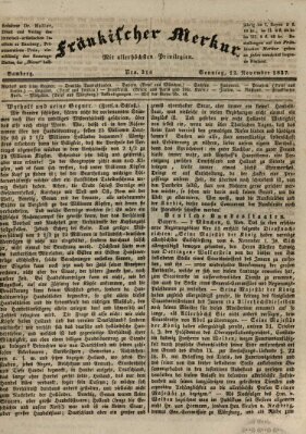 Fränkischer Merkur (Bamberger Zeitung) Sonntag 12. November 1837