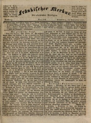 Fränkischer Merkur (Bamberger Zeitung) Donnerstag 16. November 1837