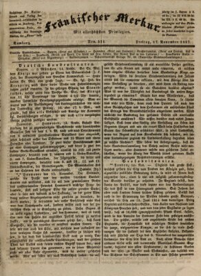 Fränkischer Merkur (Bamberger Zeitung) Freitag 17. November 1837