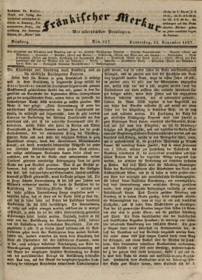 Fränkischer Merkur (Bamberger Zeitung) Donnerstag 23. November 1837