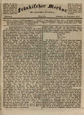 Fränkischer Merkur (Bamberger Zeitung) Samstag 25. November 1837