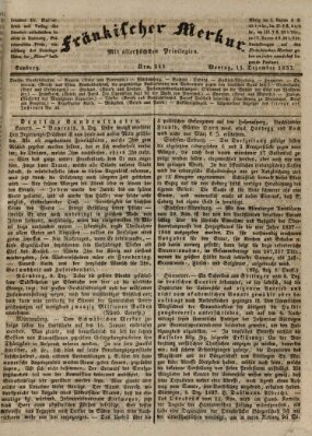 Fränkischer Merkur (Bamberger Zeitung) Montag 11. Dezember 1837