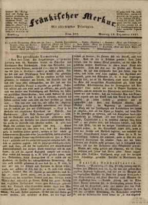 Fränkischer Merkur (Bamberger Zeitung) Montag 18. Dezember 1837