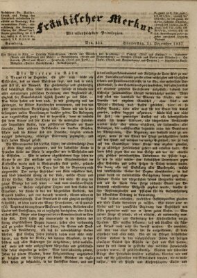 Fränkischer Merkur (Bamberger Zeitung) Donnerstag 21. Dezember 1837