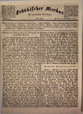 Fränkischer Merkur (Bamberger Zeitung) Freitag 22. Dezember 1837