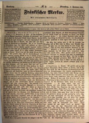 Fränkischer Merkur (Bamberger Zeitung) Dienstag 9. Januar 1838