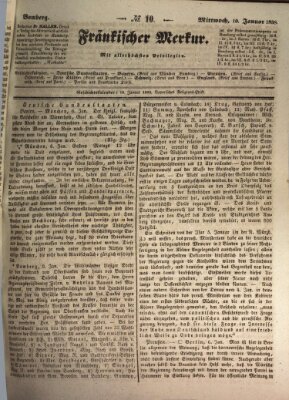 Fränkischer Merkur (Bamberger Zeitung) Mittwoch 10. Januar 1838