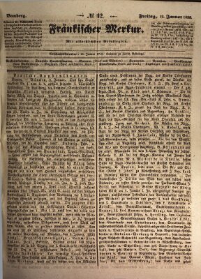 Fränkischer Merkur (Bamberger Zeitung) Freitag 12. Januar 1838