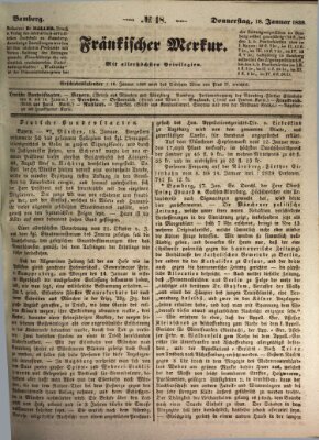 Fränkischer Merkur (Bamberger Zeitung) Donnerstag 18. Januar 1838