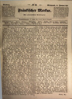 Fränkischer Merkur (Bamberger Zeitung) Mittwoch 31. Januar 1838