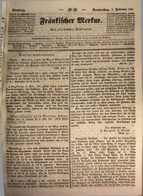 Fränkischer Merkur (Bamberger Zeitung) Donnerstag 8. Februar 1838