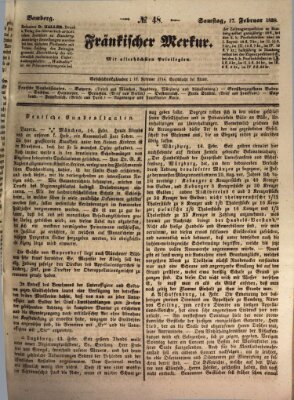 Fränkischer Merkur (Bamberger Zeitung) Samstag 17. Februar 1838