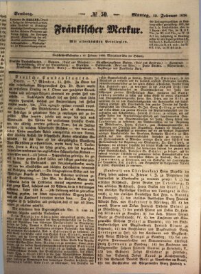 Fränkischer Merkur (Bamberger Zeitung) Montag 19. Februar 1838