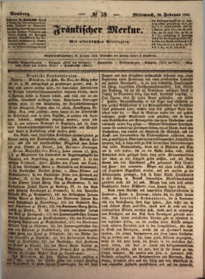 Fränkischer Merkur (Bamberger Zeitung) Mittwoch 28. Februar 1838