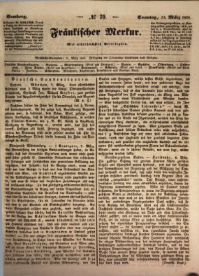 Fränkischer Merkur (Bamberger Zeitung) Sonntag 11. März 1838