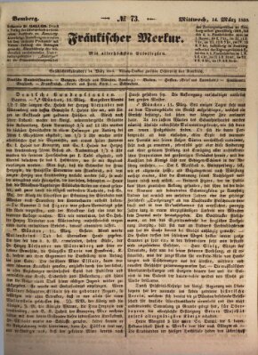 Fränkischer Merkur (Bamberger Zeitung) Mittwoch 14. März 1838