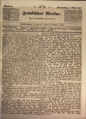 Fränkischer Merkur (Bamberger Zeitung) Donnerstag 15. März 1838