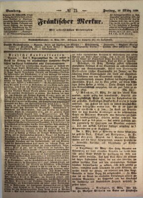 Fränkischer Merkur (Bamberger Zeitung) Freitag 16. März 1838