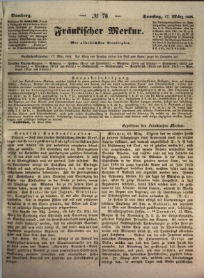 Fränkischer Merkur (Bamberger Zeitung) Samstag 17. März 1838