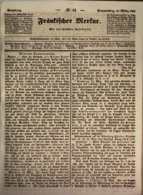 Fränkischer Merkur (Bamberger Zeitung) Donnerstag 22. März 1838