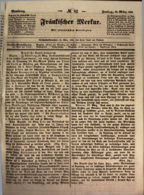 Fränkischer Merkur (Bamberger Zeitung) Freitag 23. März 1838