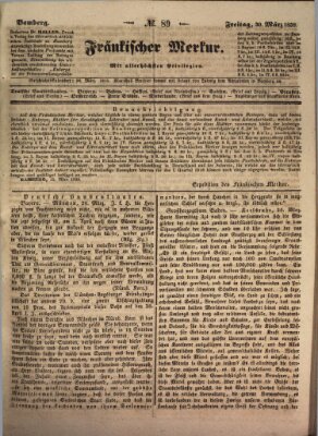 Fränkischer Merkur (Bamberger Zeitung) Freitag 30. März 1838