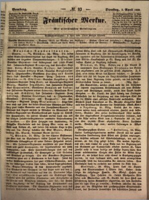 Fränkischer Merkur (Bamberger Zeitung) Dienstag 3. April 1838