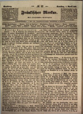 Fränkischer Merkur (Bamberger Zeitung) Samstag 7. April 1838