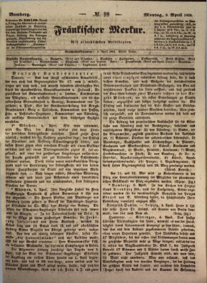 Fränkischer Merkur (Bamberger Zeitung) Montag 9. April 1838
