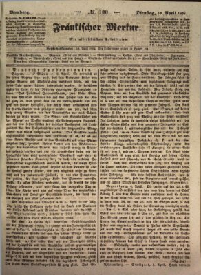 Fränkischer Merkur (Bamberger Zeitung) Dienstag 10. April 1838