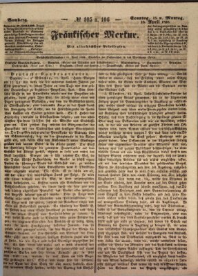 Fränkischer Merkur (Bamberger Zeitung) Sonntag 15. April 1838