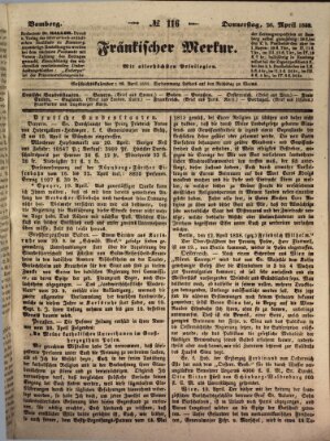 Fränkischer Merkur (Bamberger Zeitung) Donnerstag 26. April 1838
