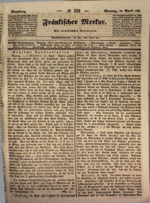 Fränkischer Merkur (Bamberger Zeitung) Montag 30. April 1838