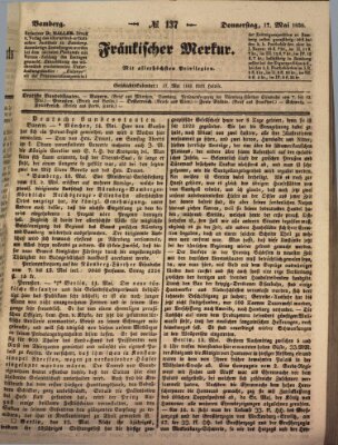 Fränkischer Merkur (Bamberger Zeitung) Donnerstag 17. Mai 1838