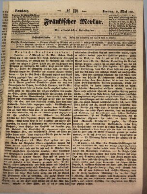 Fränkischer Merkur (Bamberger Zeitung) Freitag 18. Mai 1838