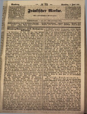 Fränkischer Merkur (Bamberger Zeitung) Samstag 2. Juni 1838