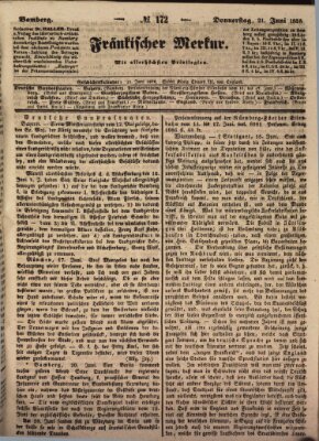 Fränkischer Merkur (Bamberger Zeitung) Donnerstag 21. Juni 1838