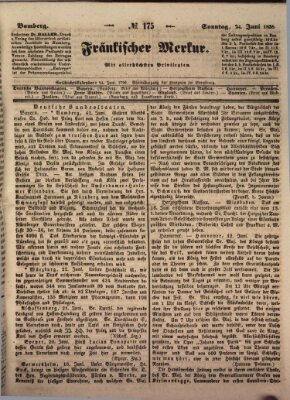 Fränkischer Merkur (Bamberger Zeitung) Sonntag 24. Juni 1838