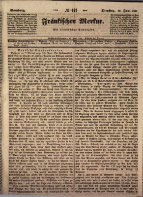 Fränkischer Merkur (Bamberger Zeitung) Dienstag 26. Juni 1838