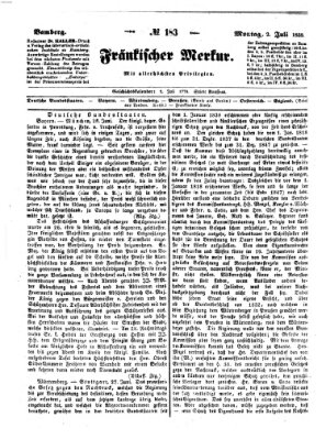 Fränkischer Merkur (Bamberger Zeitung) Montag 2. Juli 1838