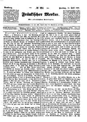 Fränkischer Merkur (Bamberger Zeitung) Freitag 13. Juli 1838