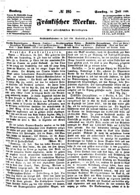 Fränkischer Merkur (Bamberger Zeitung) Samstag 14. Juli 1838